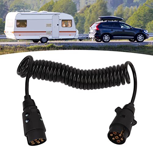 12.8ft Trailer 7 Core Coiled Cable Flexible Retracted Stable Connection