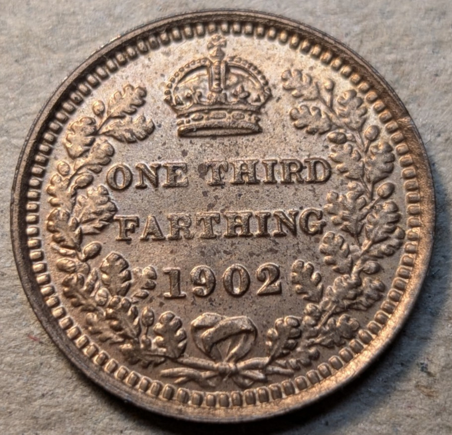 Great Britain 1/3 farthing one third 1902 Edward VII