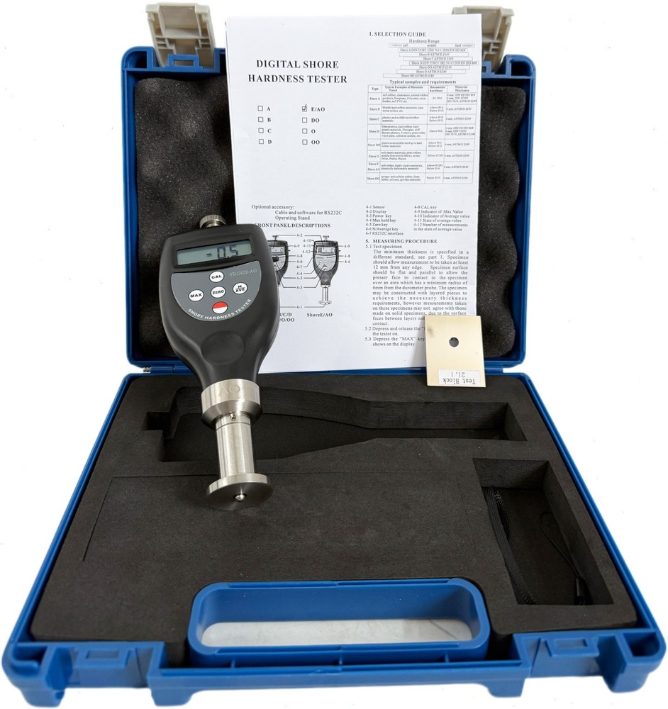 Shore AO Hardness Meter with Under-Voltage Alarm Function Above 90 DO Below 20 D