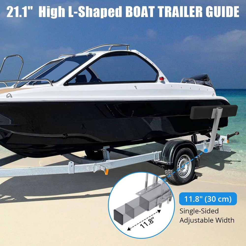 2pc Boat Trailer Guides 20"Carpeted Guide On Tilting Side Bunks W/Frames,Hardwar