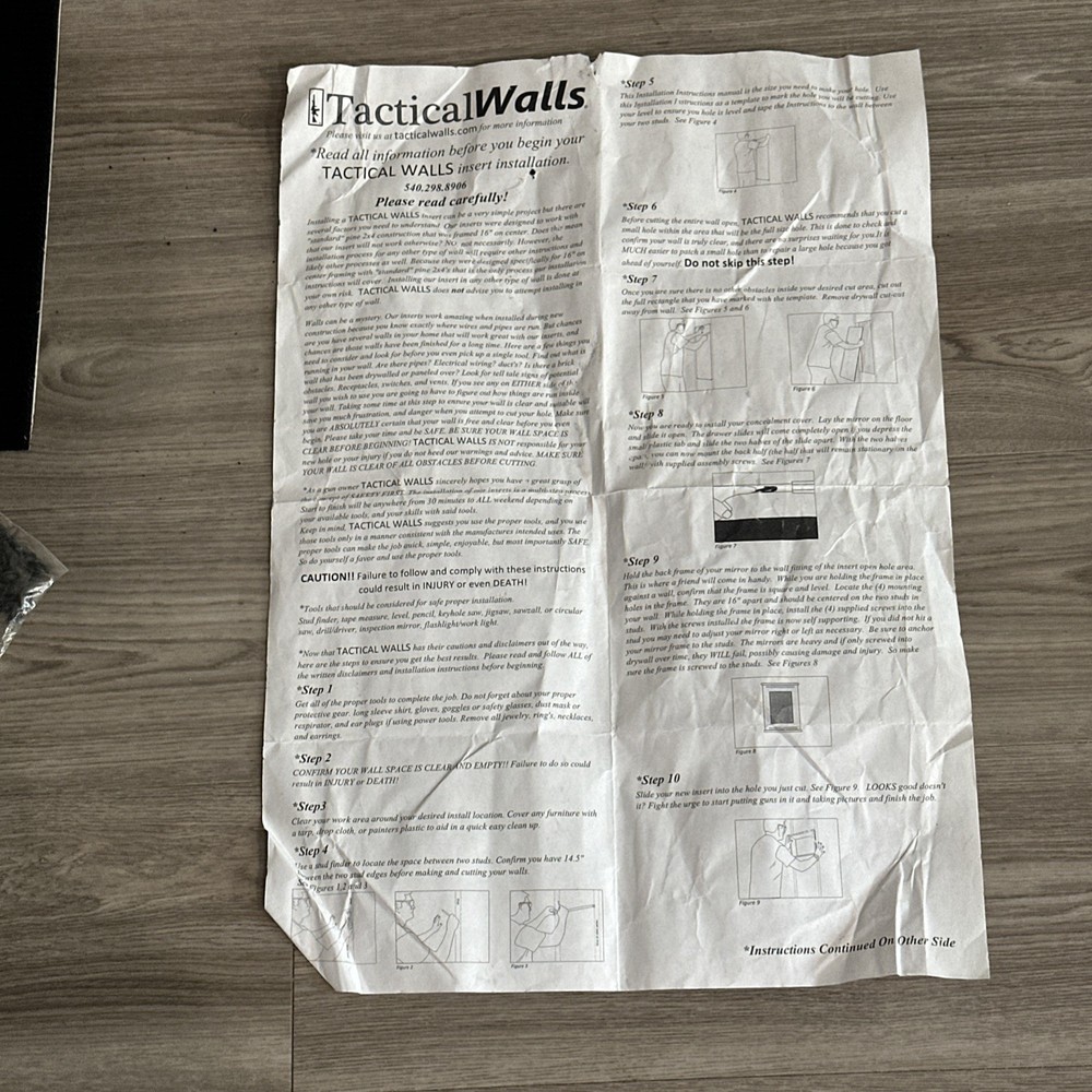 Tactical Walls concealment system With Installation Instructions