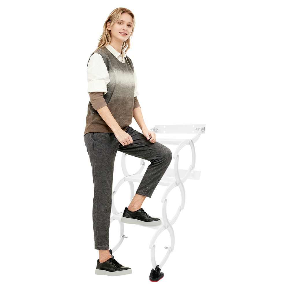 Wall Mounted Folding Ladder Telescoping Step Ladders Retractable Folding Stair