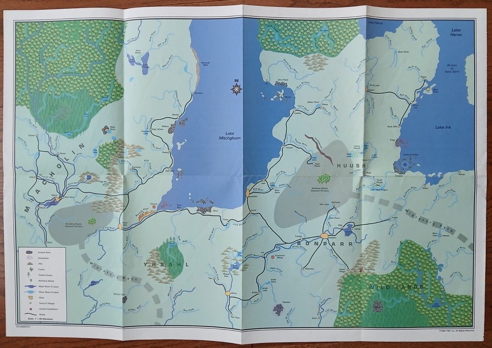 Gamma World 4th Edition Core Rules Map Only TSR 7514