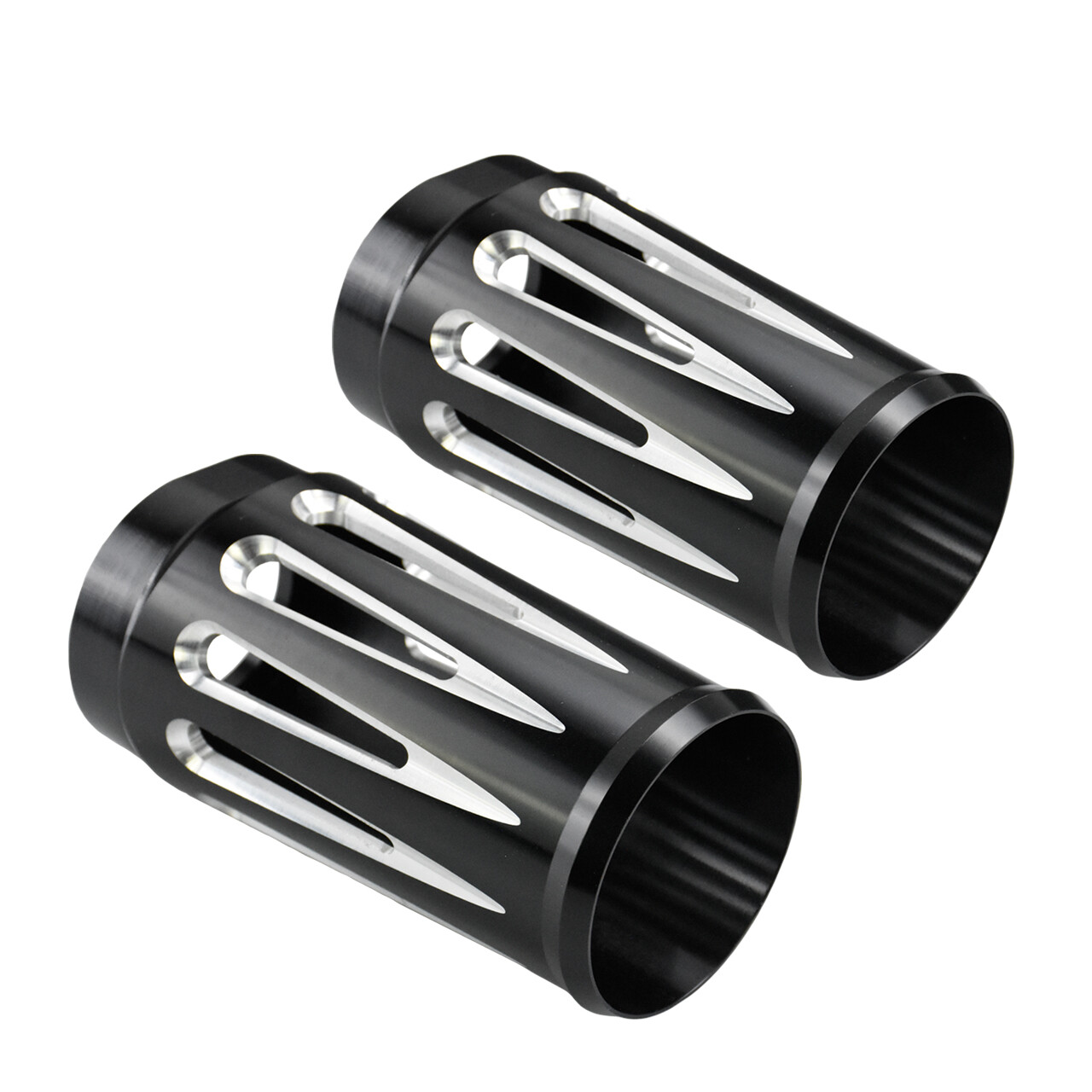 CNC Fork Boot Slider Cover Cow Bell For Harley Touring Road Electra Glide 80-23