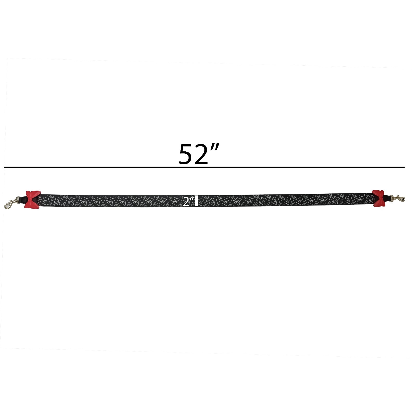 52" MINNIE MOUSE Loungefly Reversible Bag Strap All Over Print Polka Dots Bows