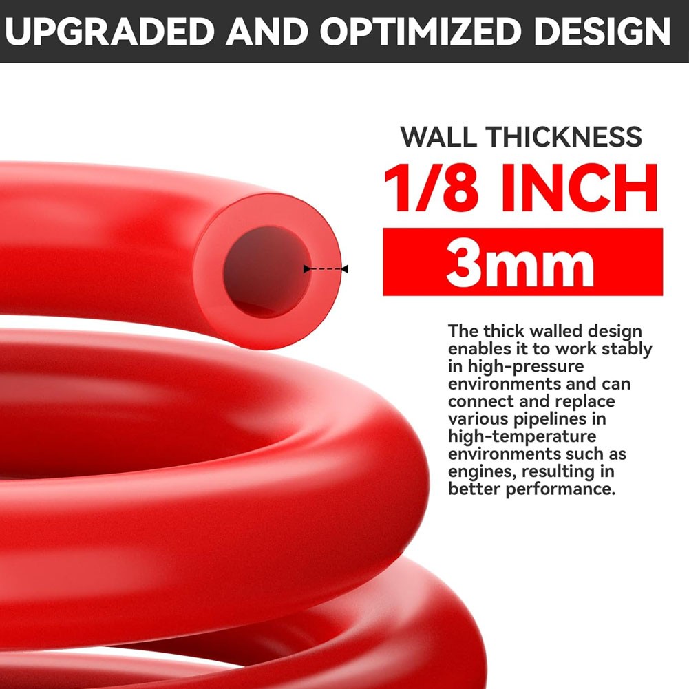 Vacuum Line Kit 6PCS 5Ft Vacuum Hose Automotive+113PCS Vacuum Line Connectors