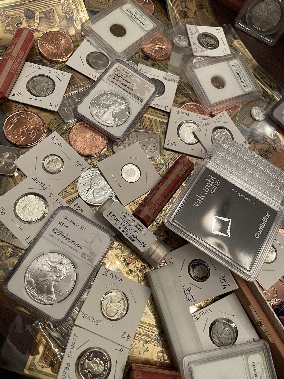 ESTATE SALE SILVER & GOLD LOT! Coins, Rounds, Rolls, Slabs & Bills! Max Value!