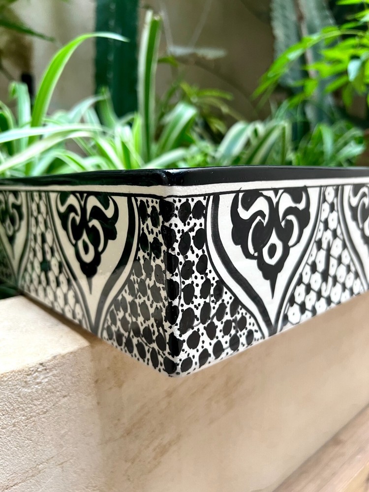 47cm / 18.5inches Ceramic Sink for Bathroom & Kitchen, Rectangular Orchid Sink