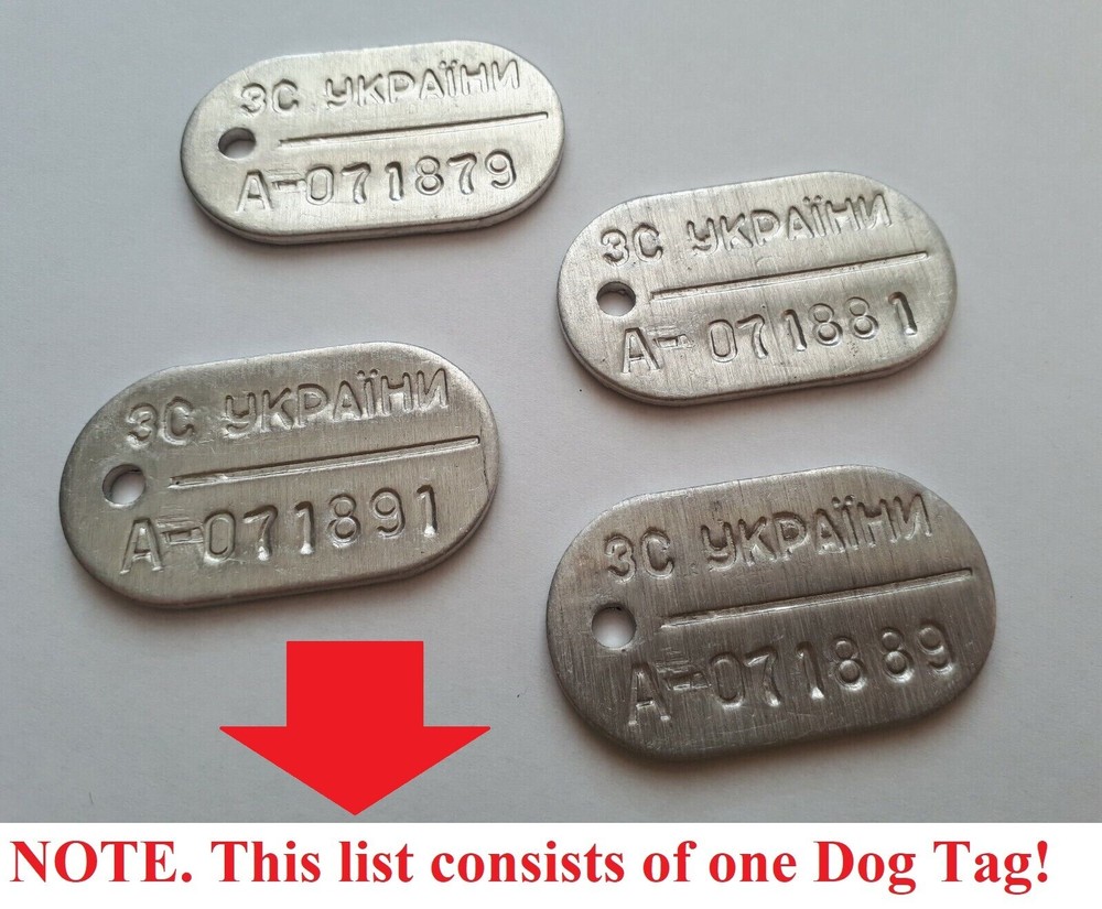 Russo Ukrainian War Dog Tag ID officer military original Ukraine Army Field Gear