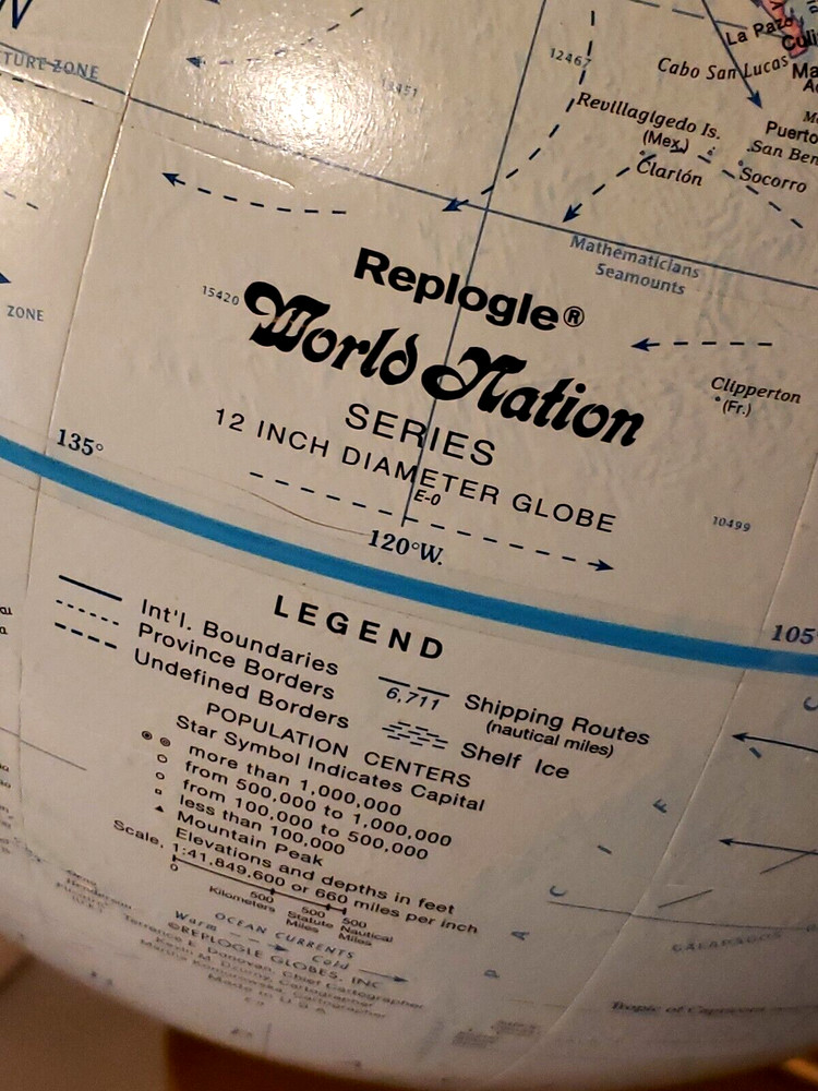 Replogle World Nation Rotating Globe 12" Diameter Tiltable Terrence Donovan
