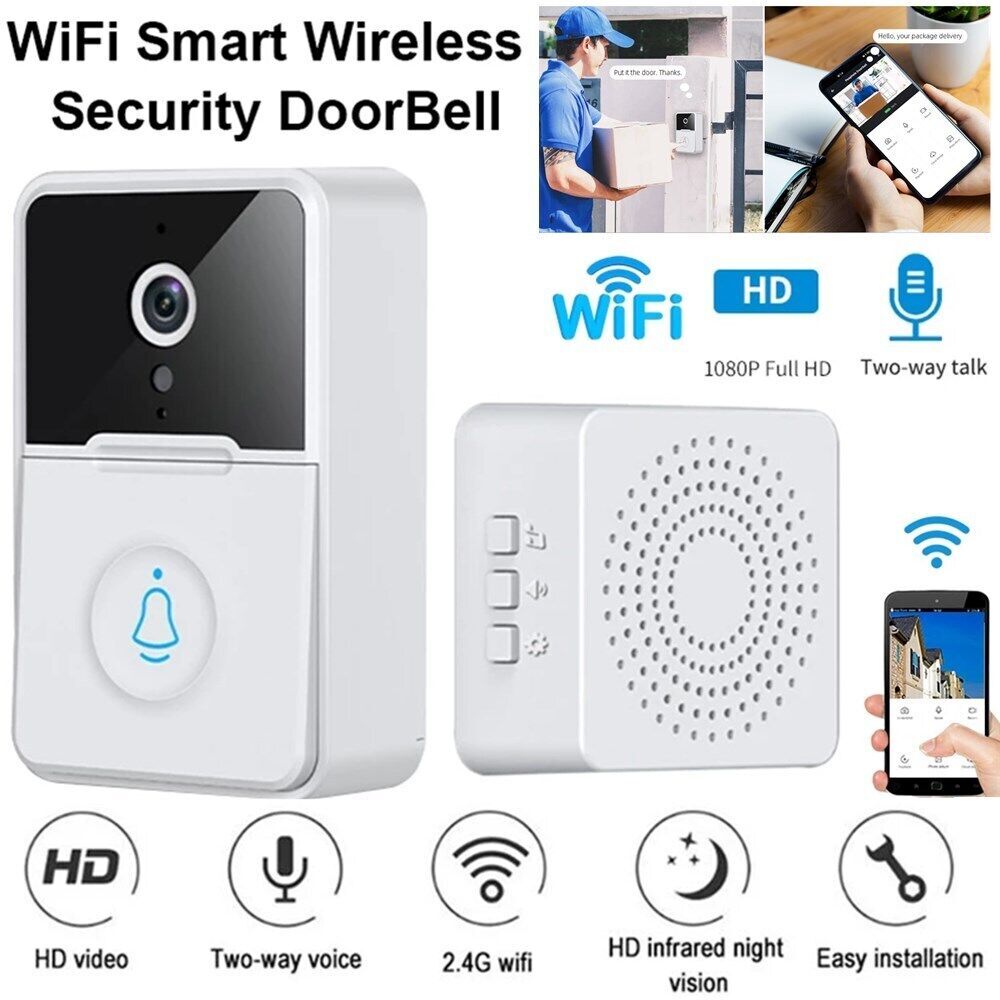 Smart Wireless WiFi Doorbell Camera Phone Door Ring Video Intercom Security Bell