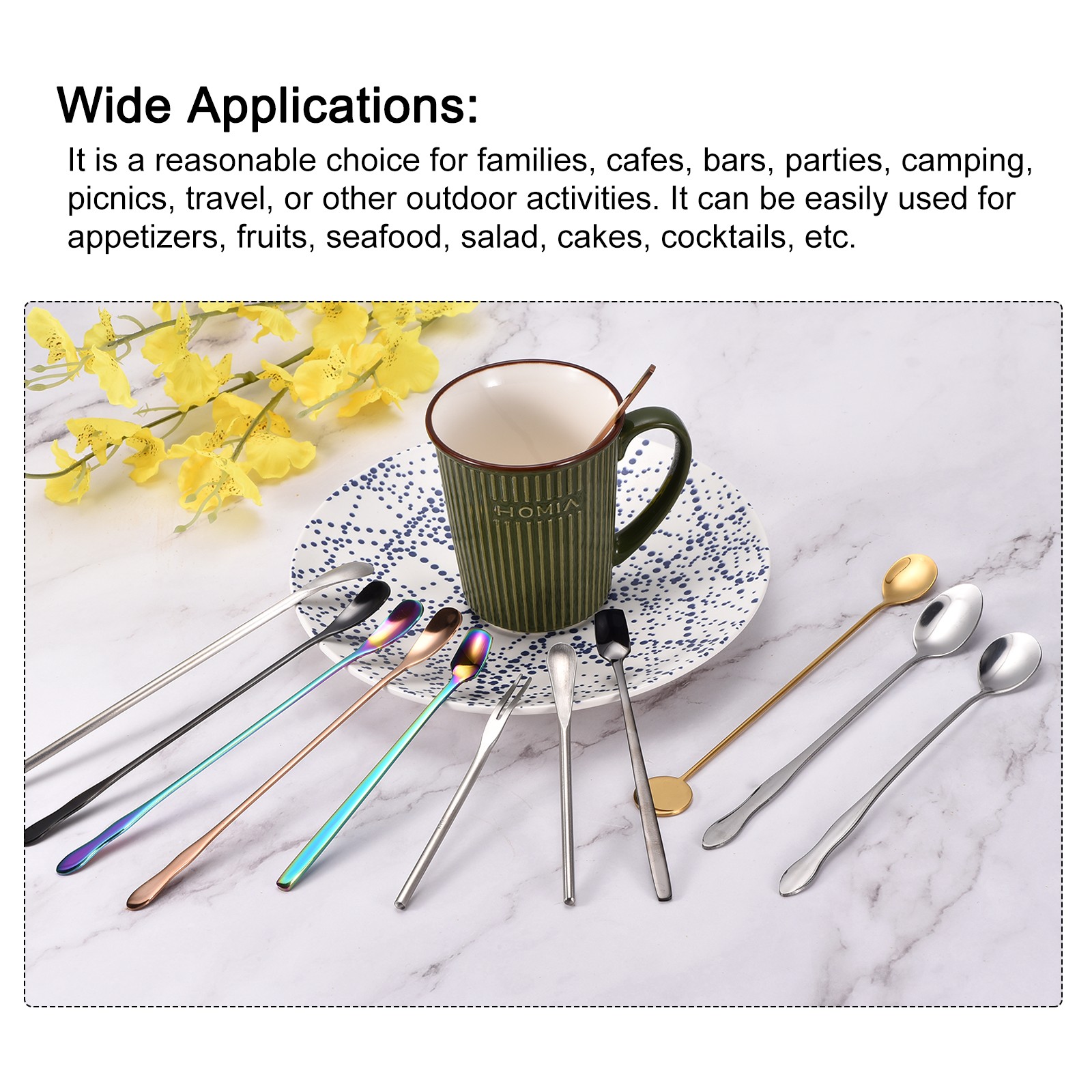 2Pcs Stainless Steel Fruit Forks 5.12" Salad Fruit Tasting Forks for Birthday