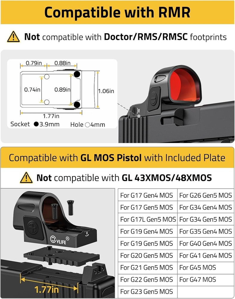 CVLIFE Wolf Covert 7 reticle red dot sight