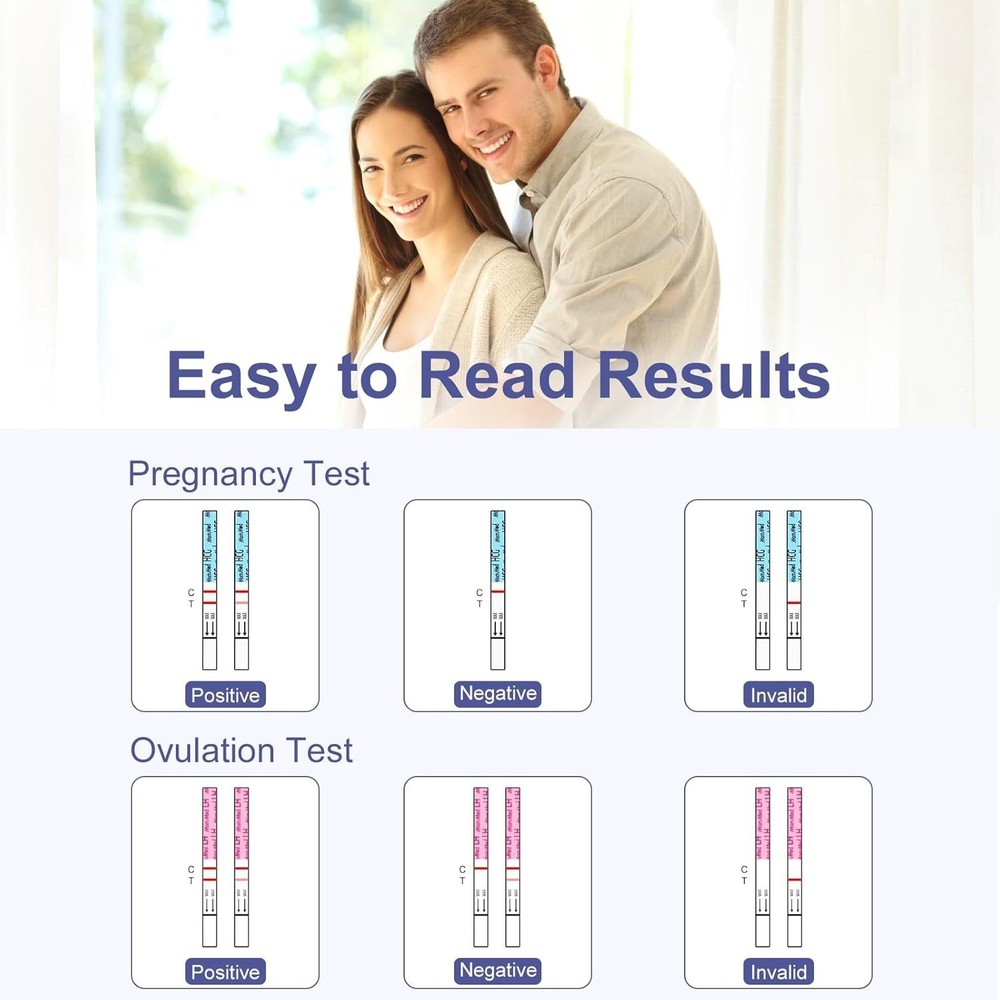 At-Home Ovulation & Pregnancy Kit - 15 Strips plus Tracker for Confidence