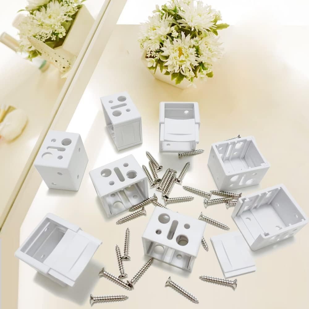 Mini Blind Brackets, 1 Inch White Brackets for Blinds, Mini Blinds Box Mounting