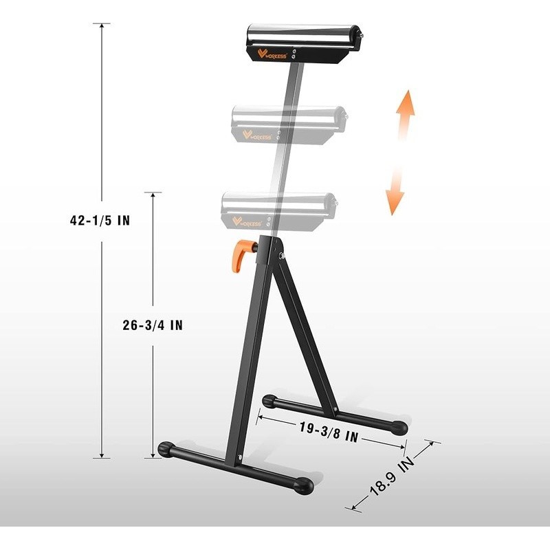 Durable Adjustable Roller Stand W/ Smooth Rollers Portable Folding Design New