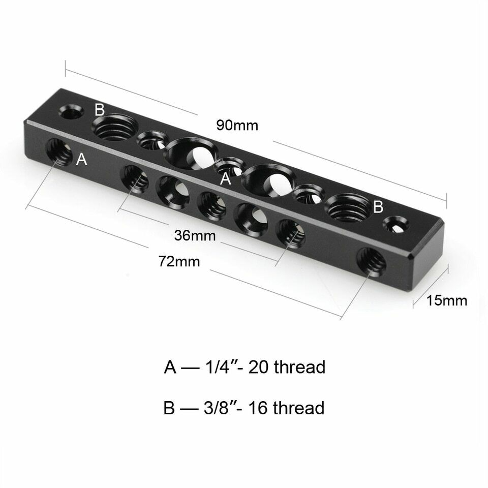 SmallRig Cheese Plate with 1/4 & 3/8 Thread Multifunctional Cheese Bar -1091