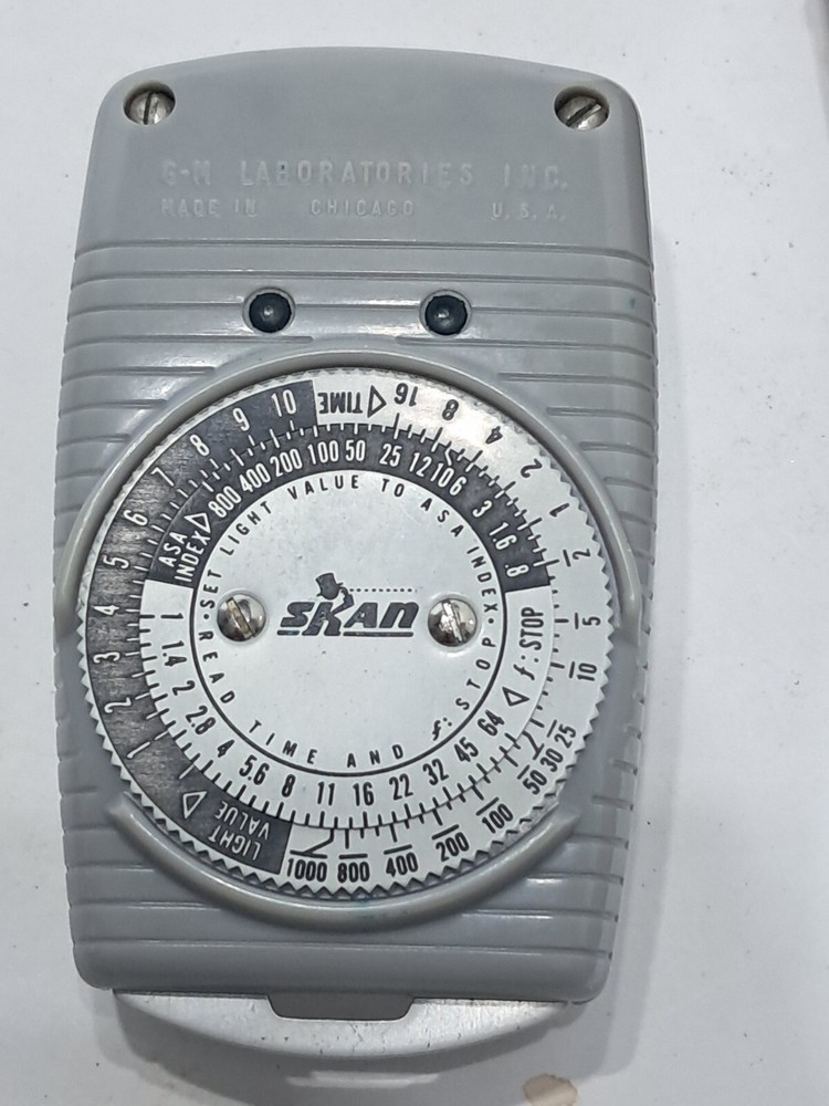 Vintage Skan Quick Light Exposure Meter With Leather Case (d)