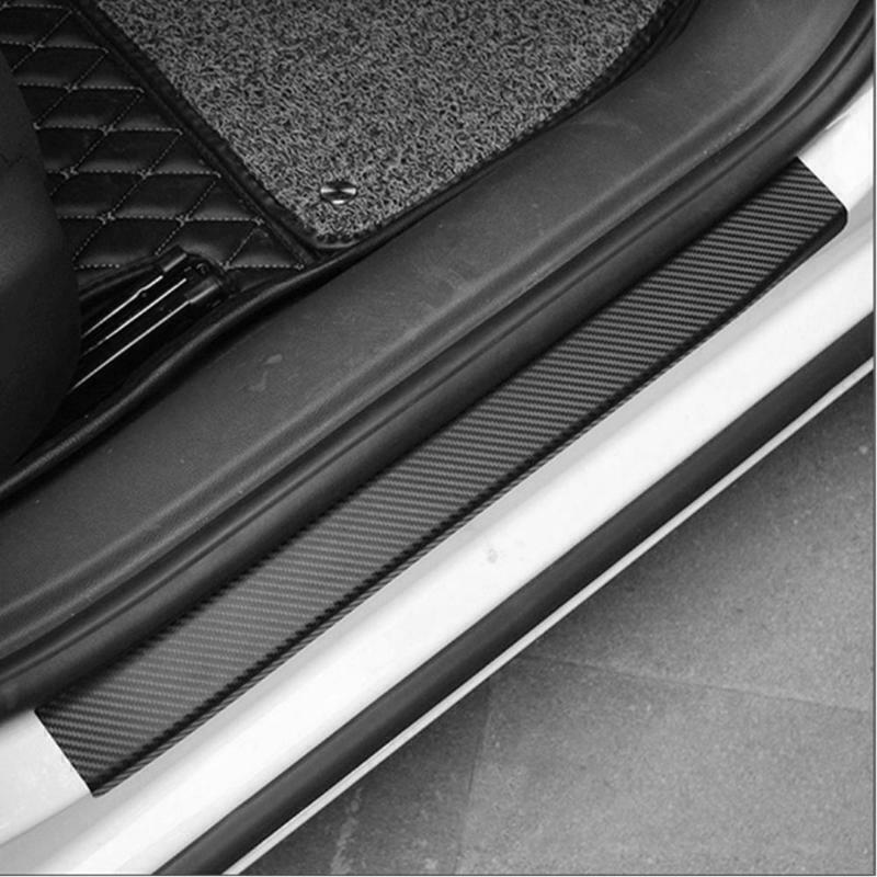Car Door Sill Protector Door Step Plate Cover Carbon Fiber style Decal Sticker