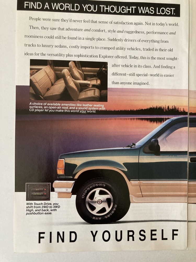 1993 Ford Explorer Two Page Print Ad
