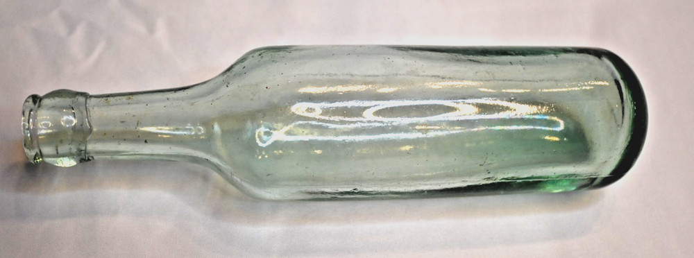 Antique Green Glass Round Bottom Bottle