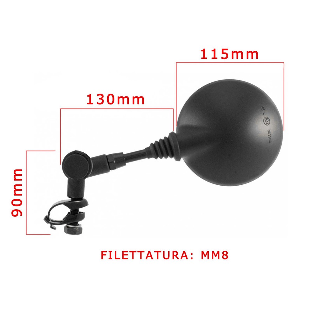 MF2207 Universal Folding Handlebar Mirror