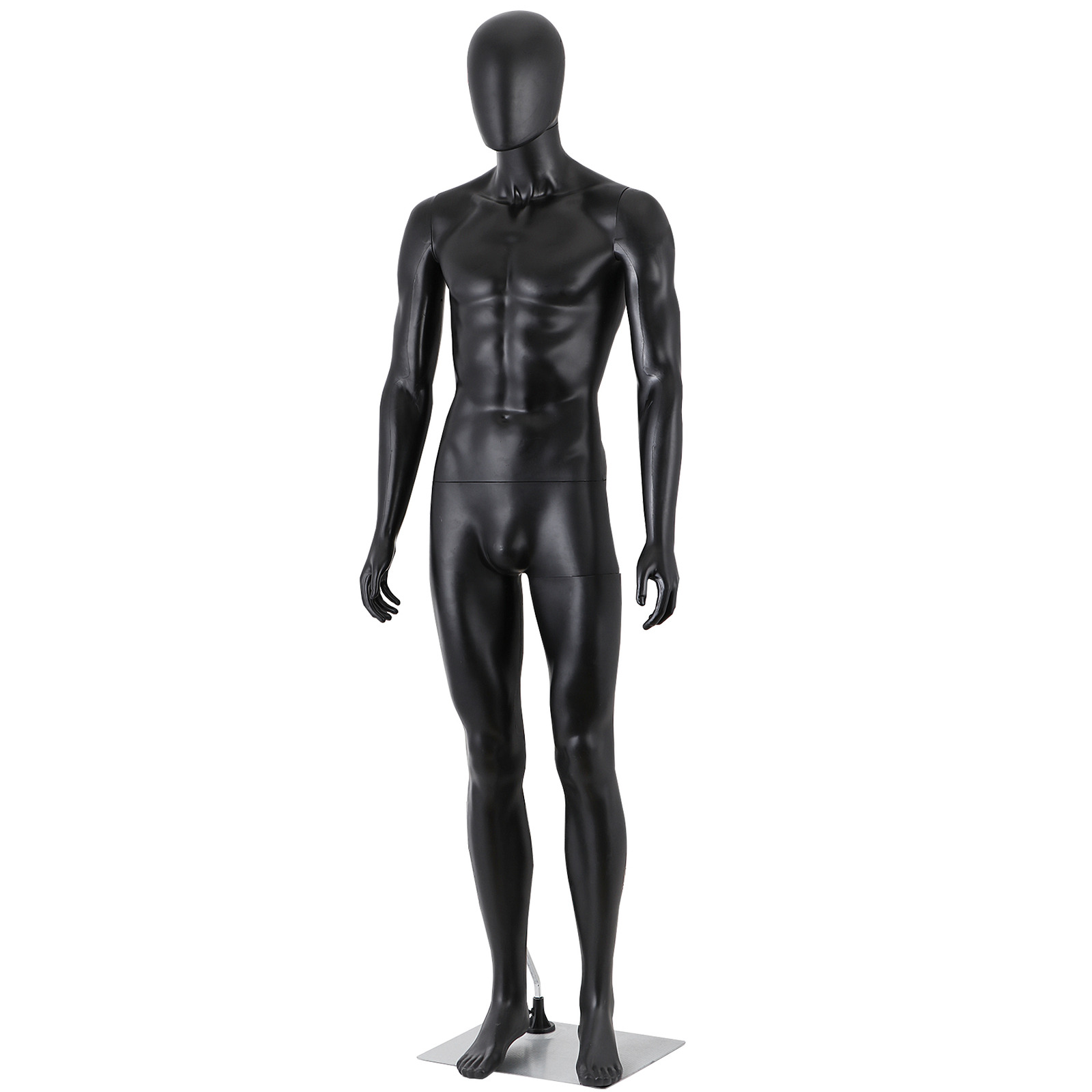 73"H Male Mannequin Full Body Realistic Display Head Turns Dress Form Base Black