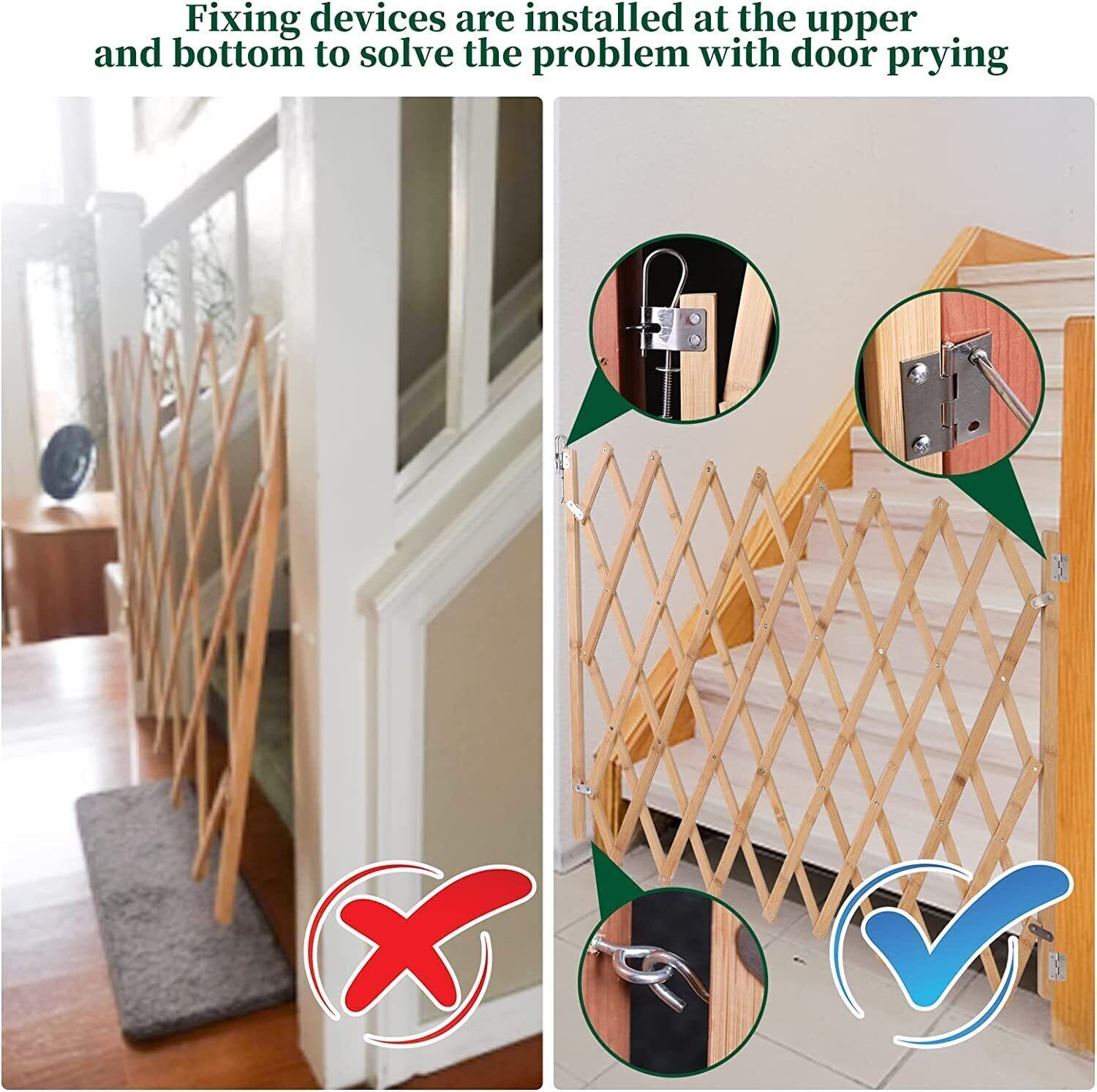 Expandable Accordion Baby Gate Wooden Pet Folding Fence Isolation ProtectionGate