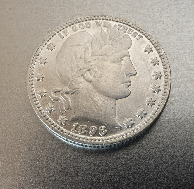 1896 S Quarter Barber Silver 25C Coin
