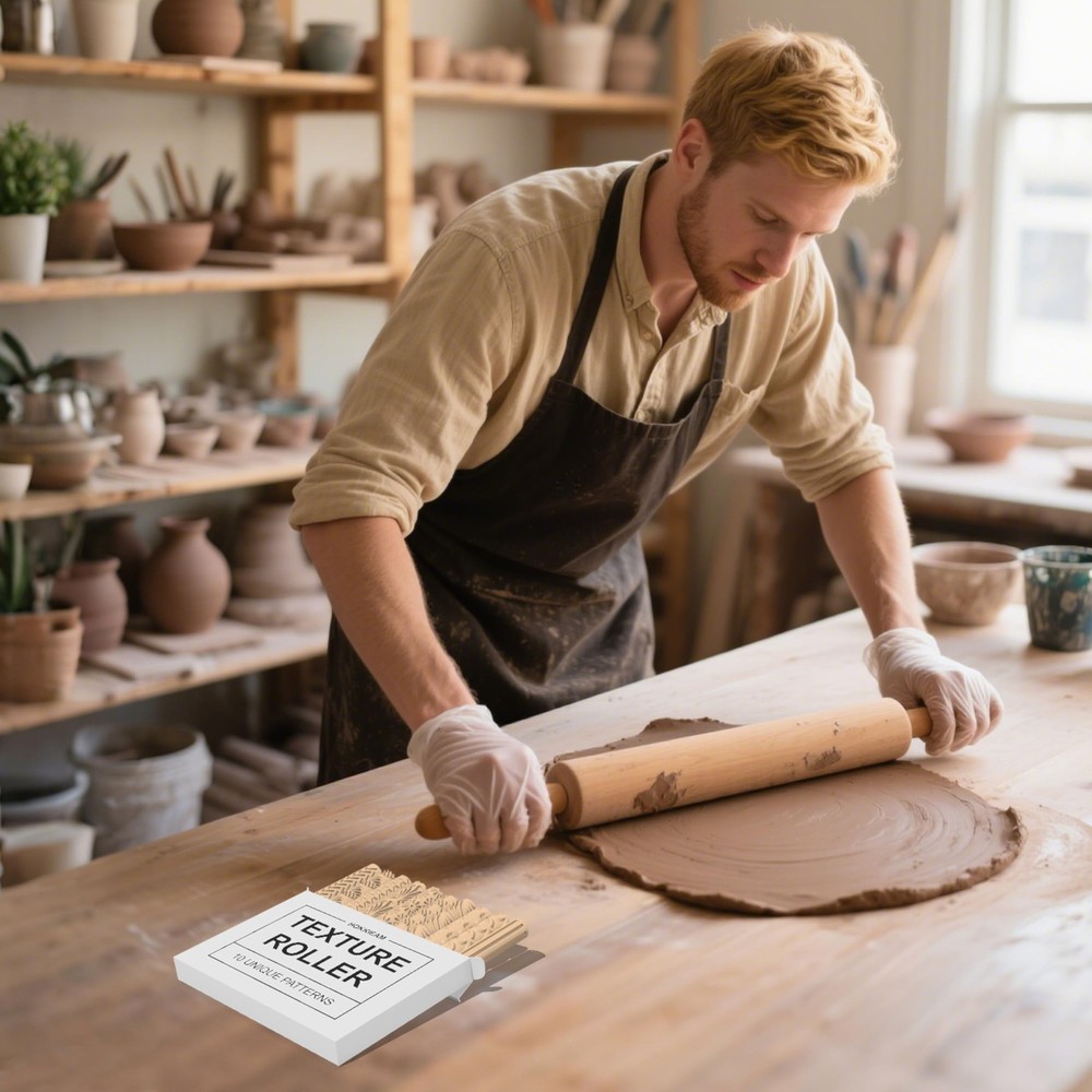 Clay Texture Rollers | 10-Pack Polymer Clay Texture Roller Set for Pottery & ...
