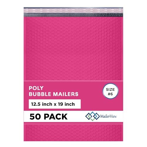 Y-HotPink-#6-mailer-50Pack-M