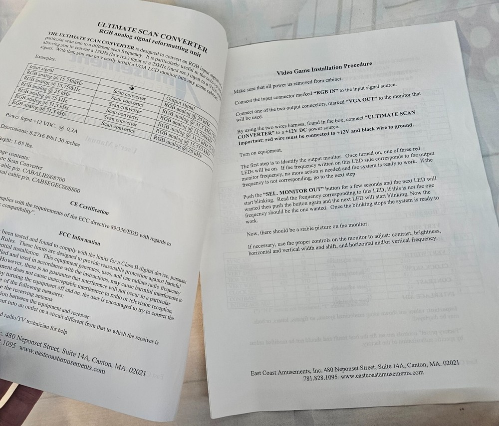 Amusement Technologies ULTIMATE SCAN COMVERTER User Manual