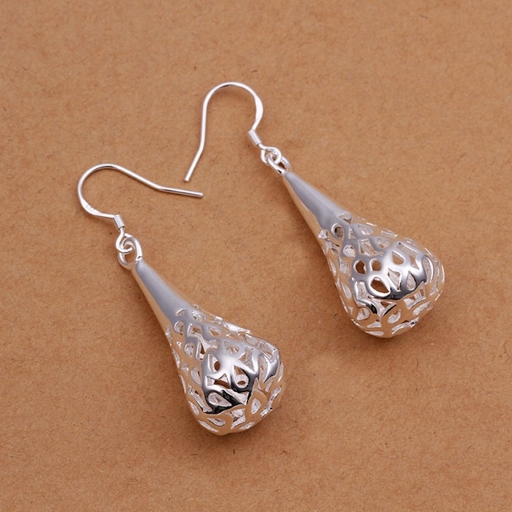 925 Sterling Silver Drop Dangle Hook Earrings L22