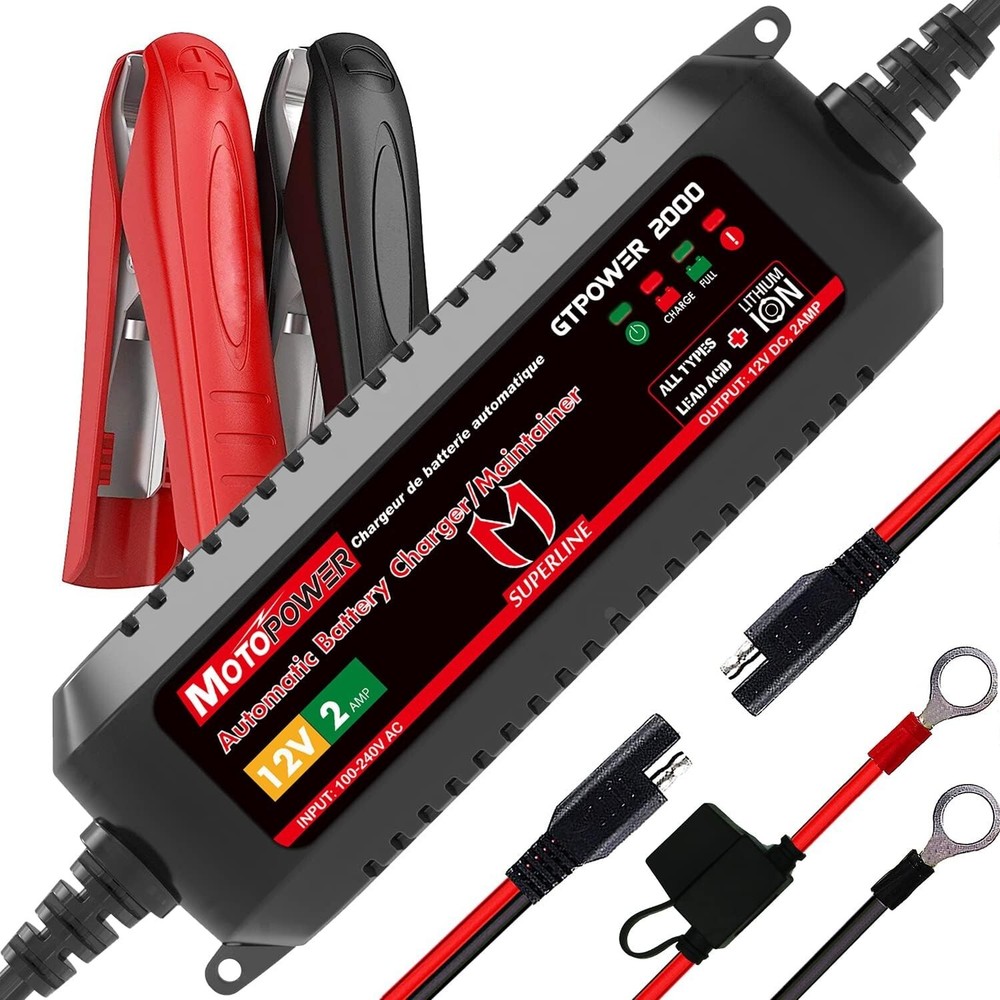 Effortless 12V 2Amp Lithium-ion Battery Charger - Automatic Maintenance Solution