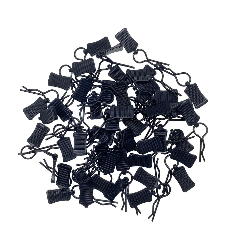 50pcs RC Body Clips Car with Pull Tabs (Black)