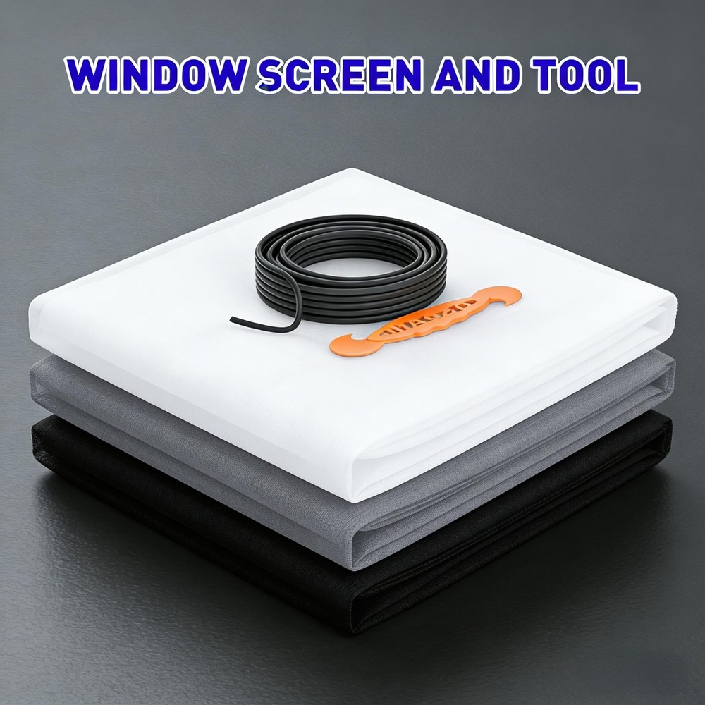 Window Screen Mesh 48"W X 99"L - DIY Adjustable Polyester Pet Proof Screen Door