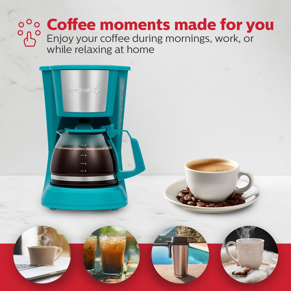 Res 5 Cup Drip Coffee Maker Convenient And User Friendly With Permanent Filter B