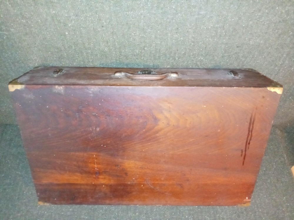 Solid Wood 1800's Toolbox Chest w/ Eagle Lock Drawer & Brass Hardware - SUPERB!