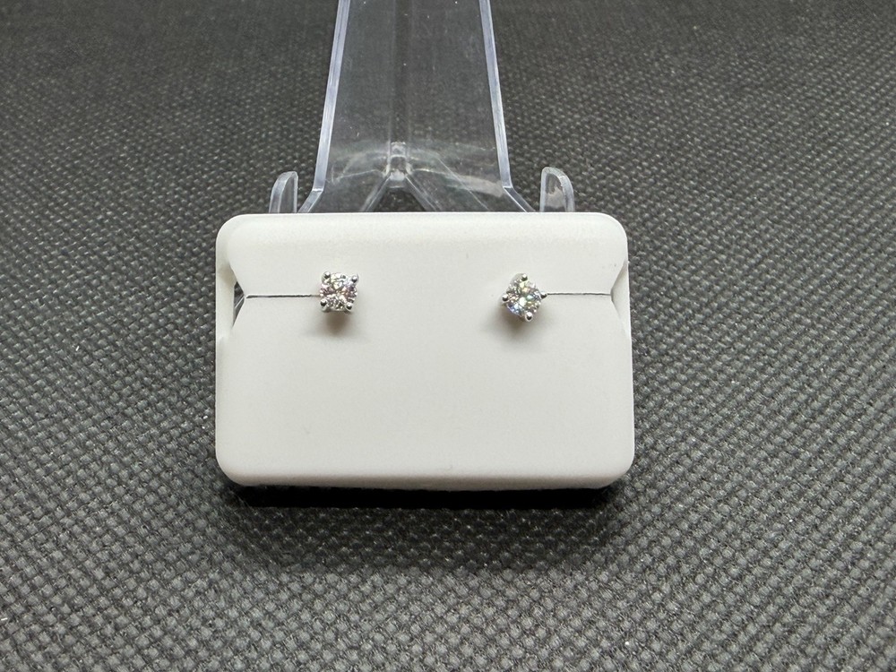 Solid 925 Sterling Silver & Moissanite Stud Earrings .25 CTW FINAL REDUCTION!