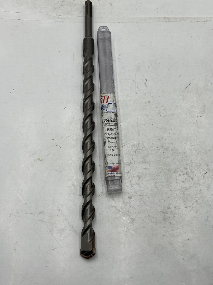 TRU CUT SDS Plus Drill Bit, SDS625 5/8" Diameter, 12-3/4", 10" Drilling Deep
