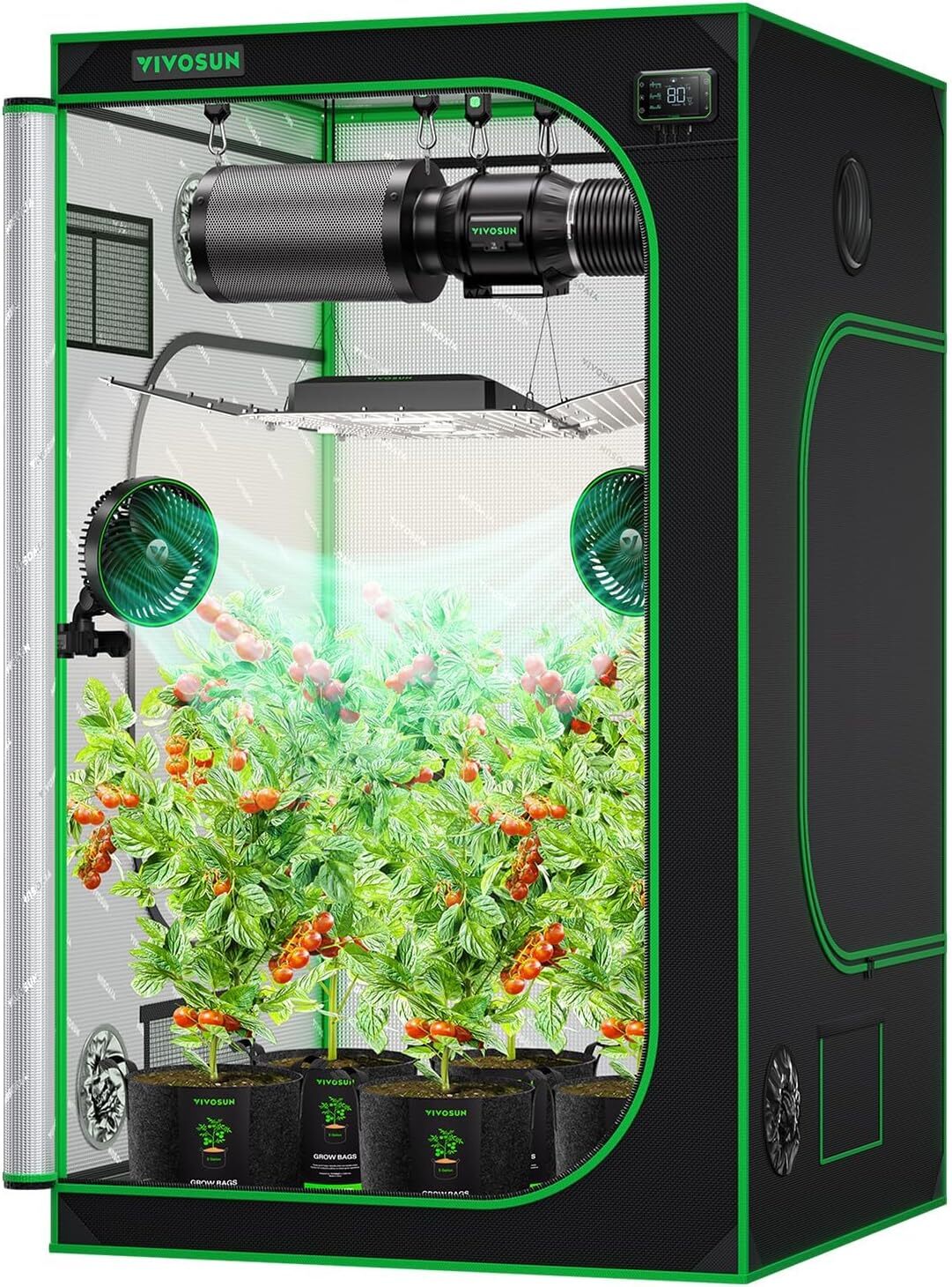VIVOSUN S448 4x4 Indoor Hydroponic Grow Tent Tri-Layer,Plant Growing 48"X48"X80"