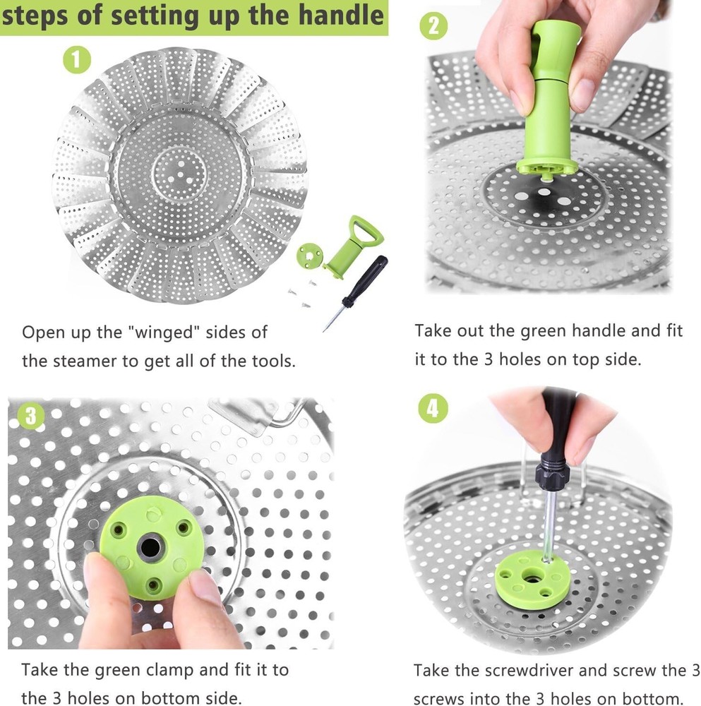 Multi-Functional Expandable Steamer Basket - Ideal for Veggies, Seafood & More