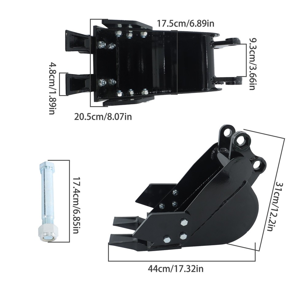 LABLT 200mm Narrow Bucket Accessory for Mini Excavators Small Digger
