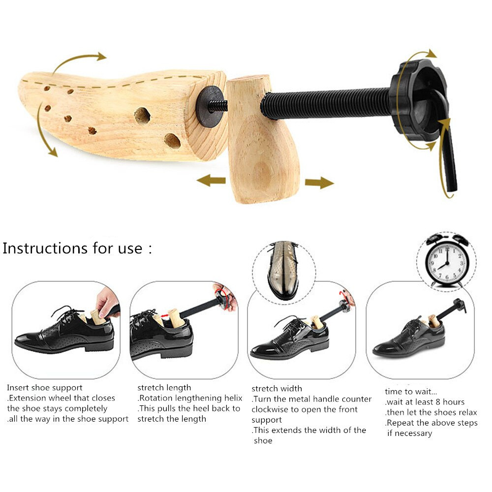 2-Way Wooden Adjustable Shoe Stretcher Expander Men Women Boot Size US 5-13 NEW