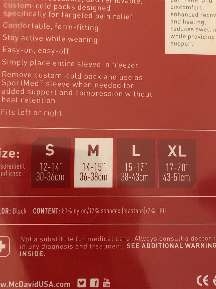 McDavid Custom Recovery Cold Pack Elastic M
