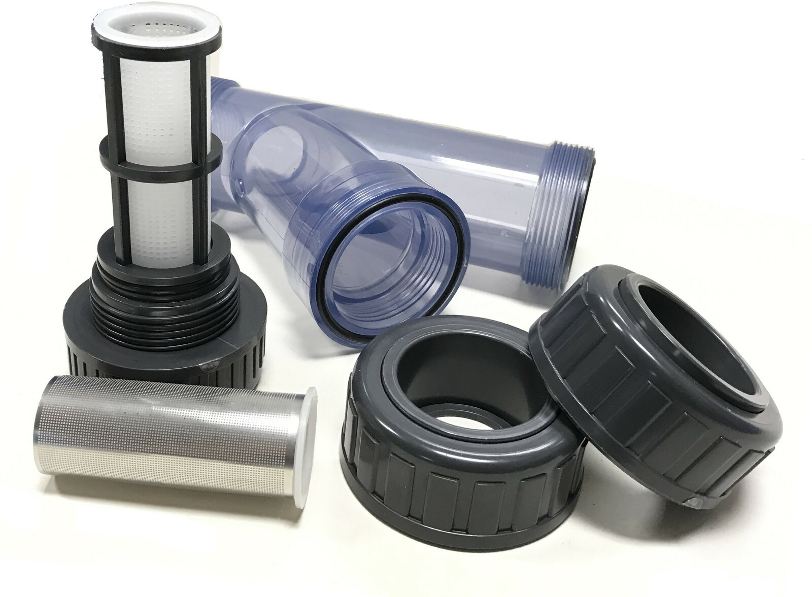 Clear PVC Y-Strainers / Y-Filters (1/2 inch to 4 inch diameter)