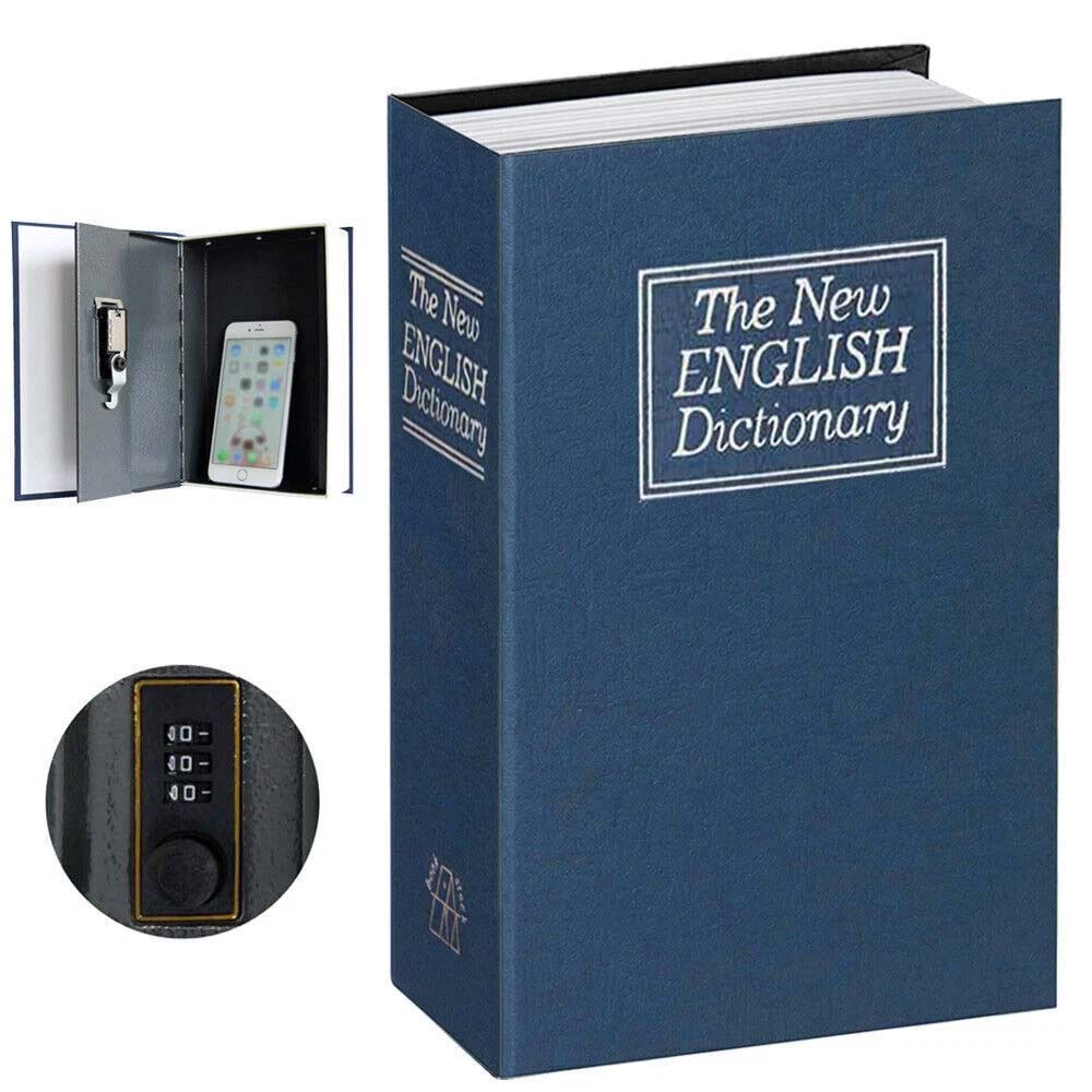 Blue Book Safe Password Box Mini Dictionary Safe Coin Bill Storage
