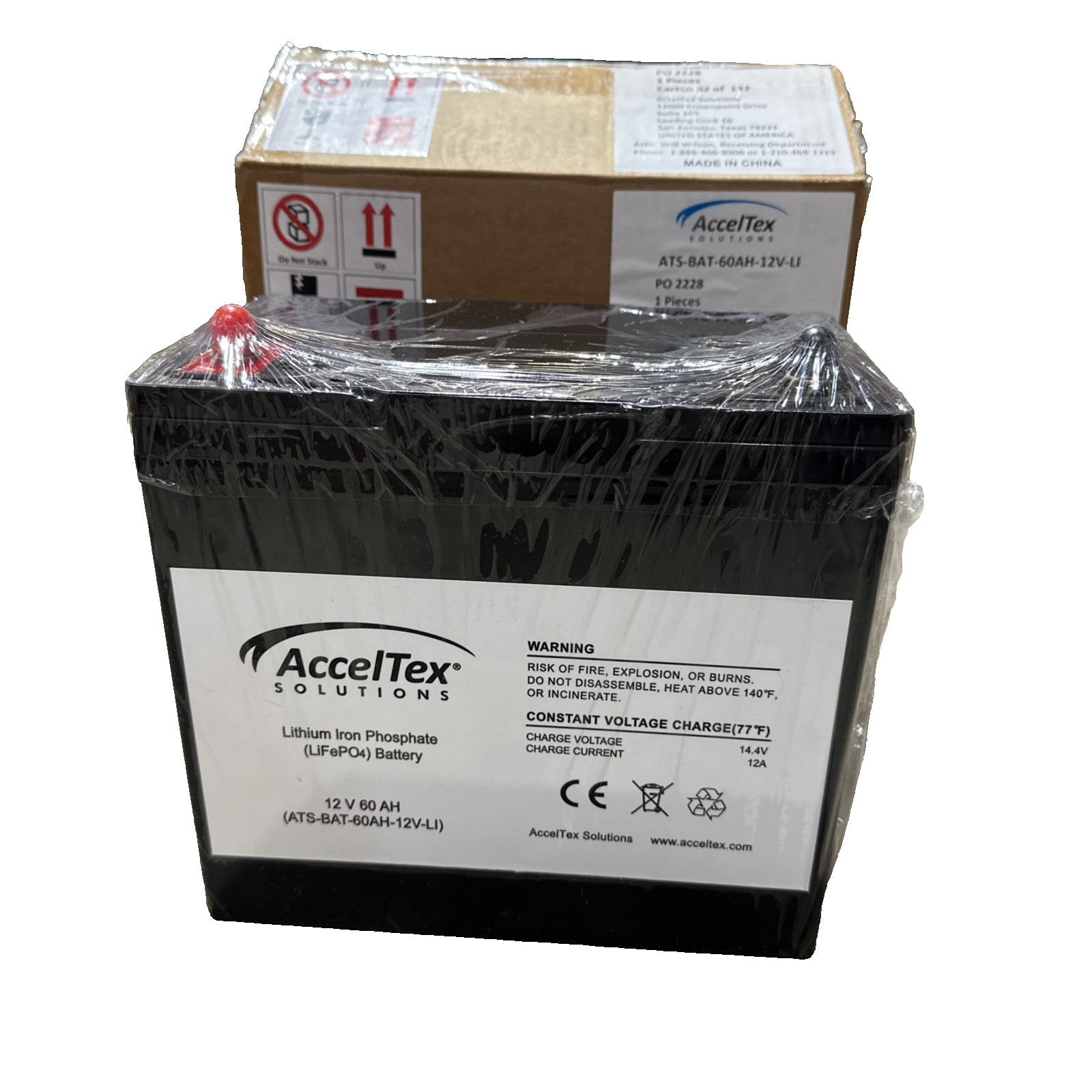 🔴AccelTex ATS-BAT-60AH-12V-LI 12V Solar RV Lithium Iron LiFePO4 Battery -NEW‼️B