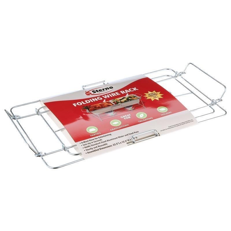 Folding Wire Chafing Rack Buffet Catering Dish Easy Setup Space Saving Silver US
