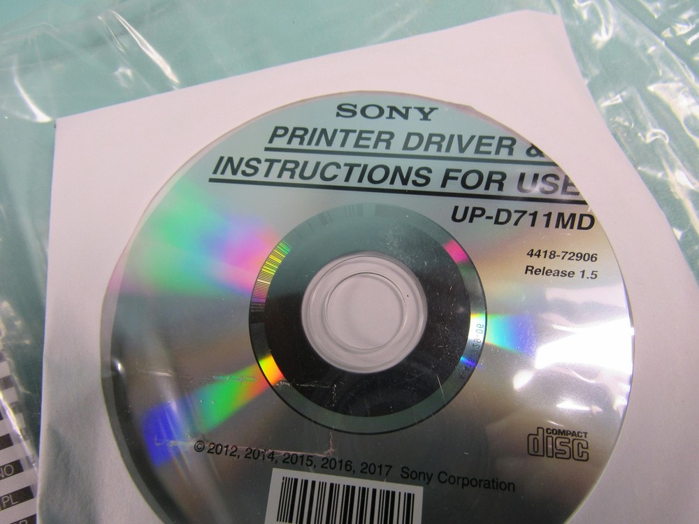 Sony UP-D711MD Digital Graphic Printer Manual Driver CD OEM Software Set New